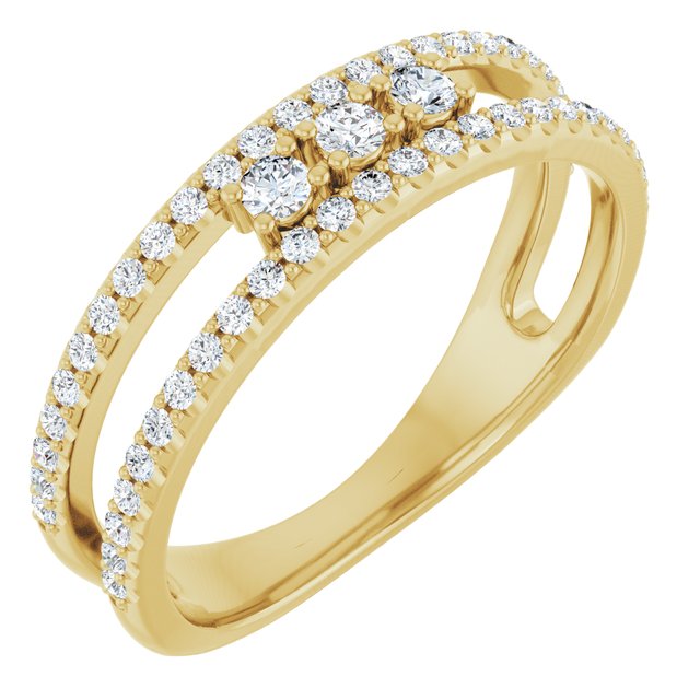 14K Yellow 1/3 CTW Natural Diamond Ring           